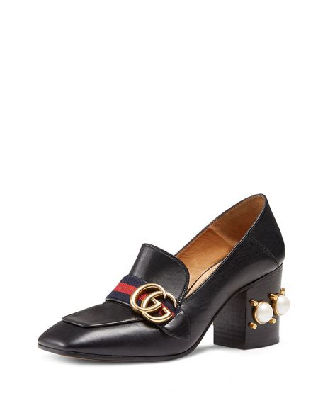 gucci peyton square toe block heel pump|Gucci platform block heels.